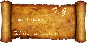 Timári Gábor névjegykártya