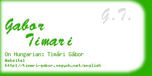 gabor timari business card